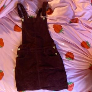 red velvet overall skirt